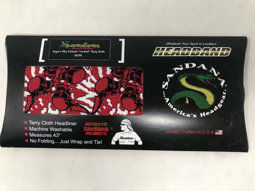 Limited Edition Sandana Flying Skulls Paintball Headband - Cardinal Red #14