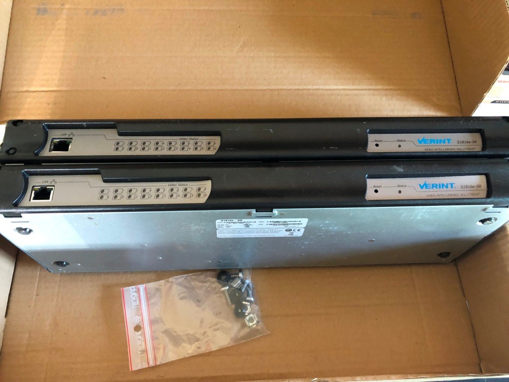Verint S1816e-SR 16 Channel CCTV Video Encoder (2 Units) "NO AC Adapters"