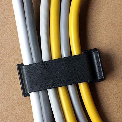 SOULWIT Cable Management Clips | 50 Pcs Self-Adhesive | Black