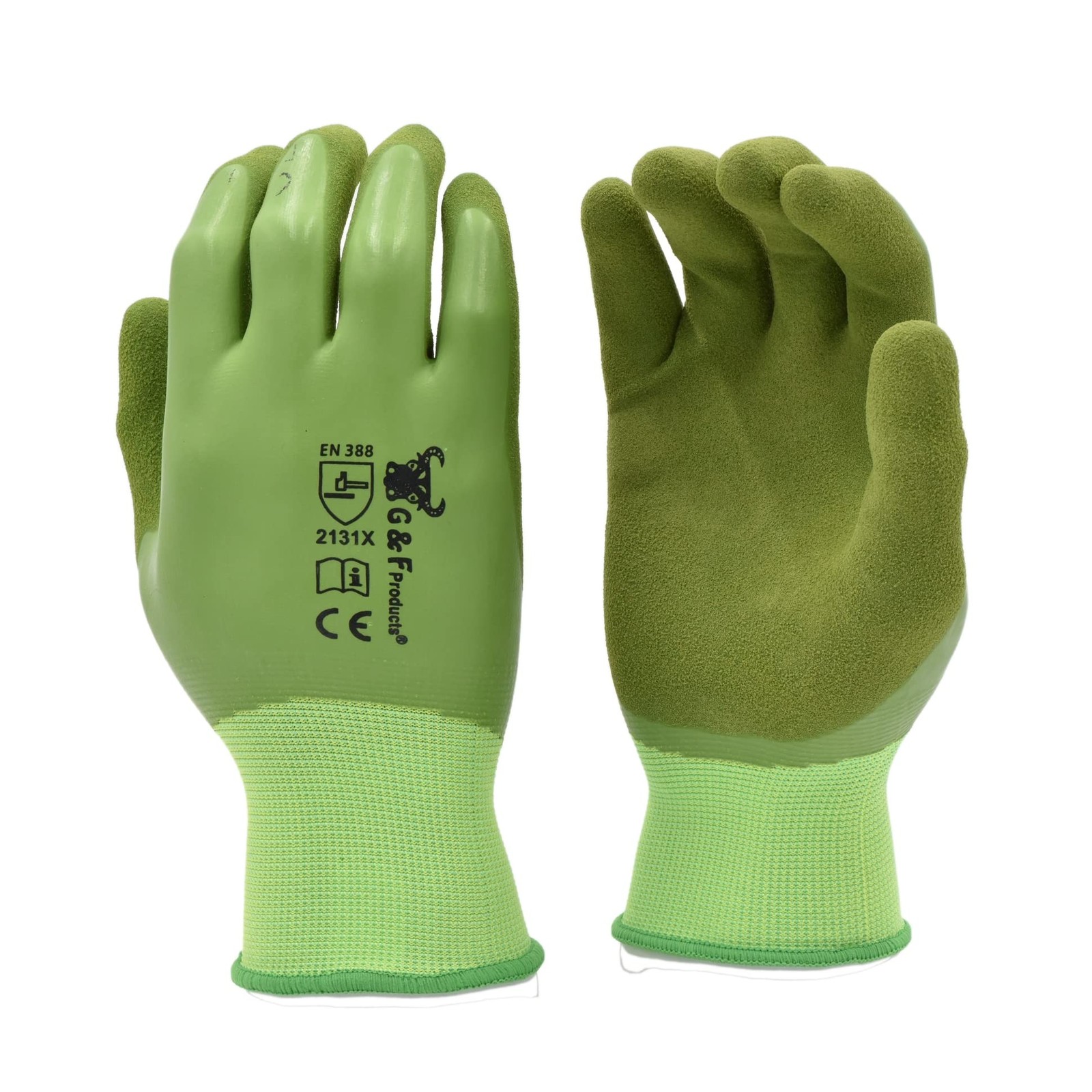 G & F 1536XL-6 6 PAIR PACK Aqua Gardening Men's Gloves with Double Microfoam ...