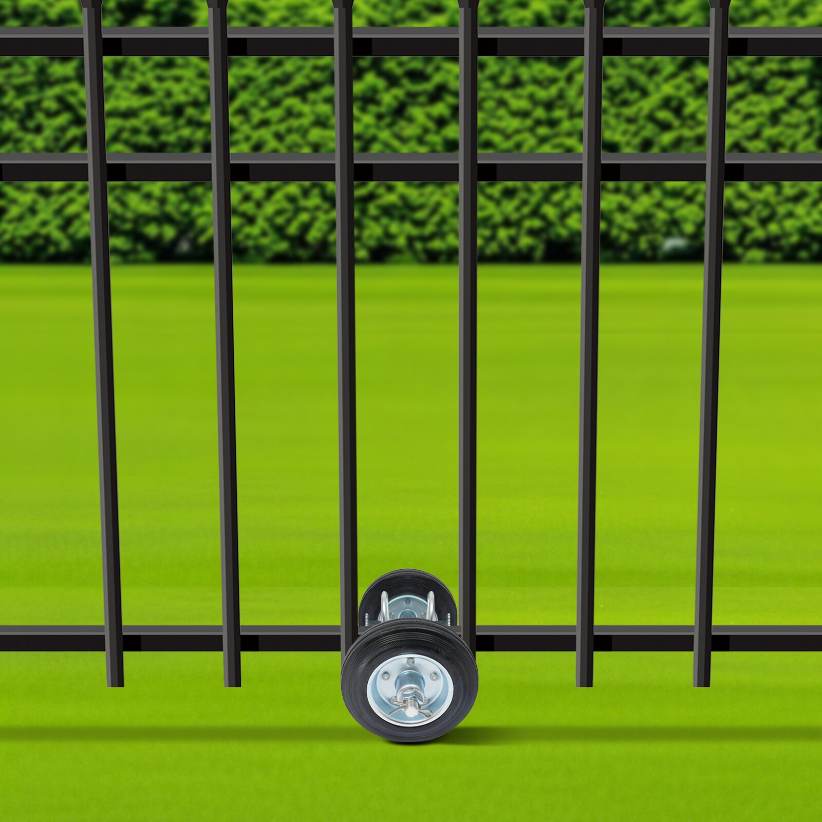 Heavy Duty Sliding Gate Hardware Kit Double Wheel 600Lbs Adjustable Latch