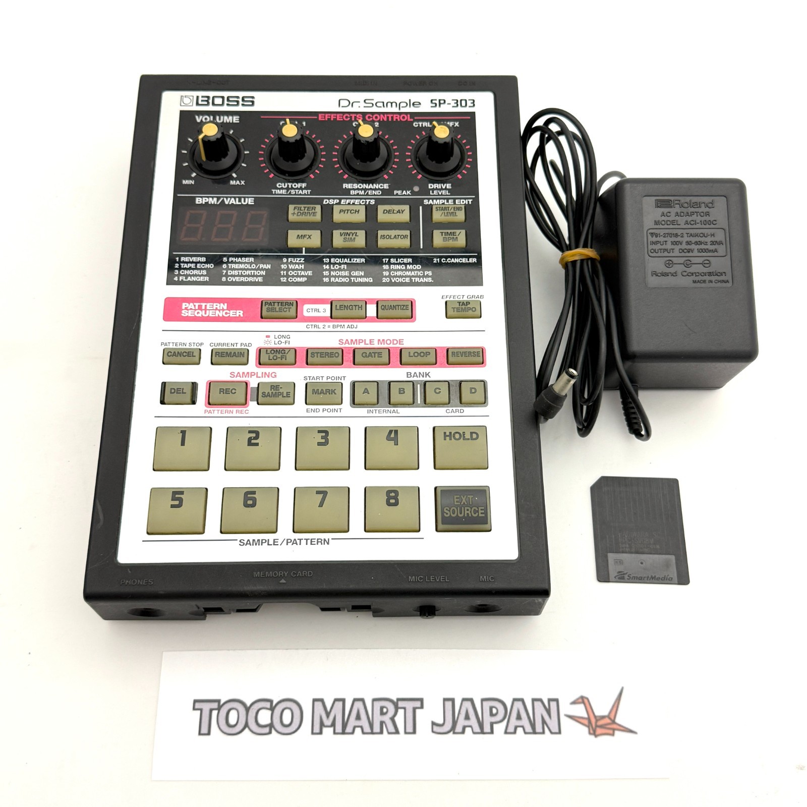 BOSS SP-303 Dr. Sample 2005 w/Adapter + Smart Media Working Made in Japan #0200