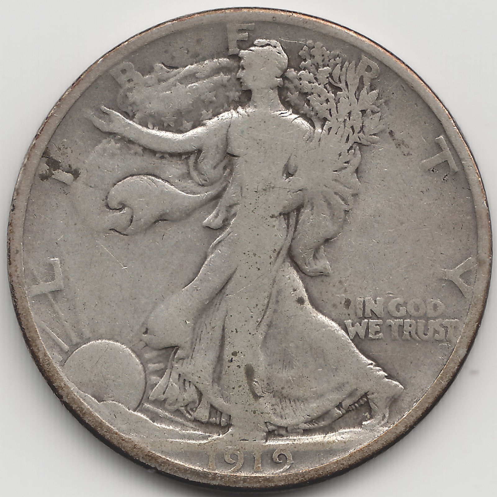1919 Walking Liberty Half Dollar, VG
