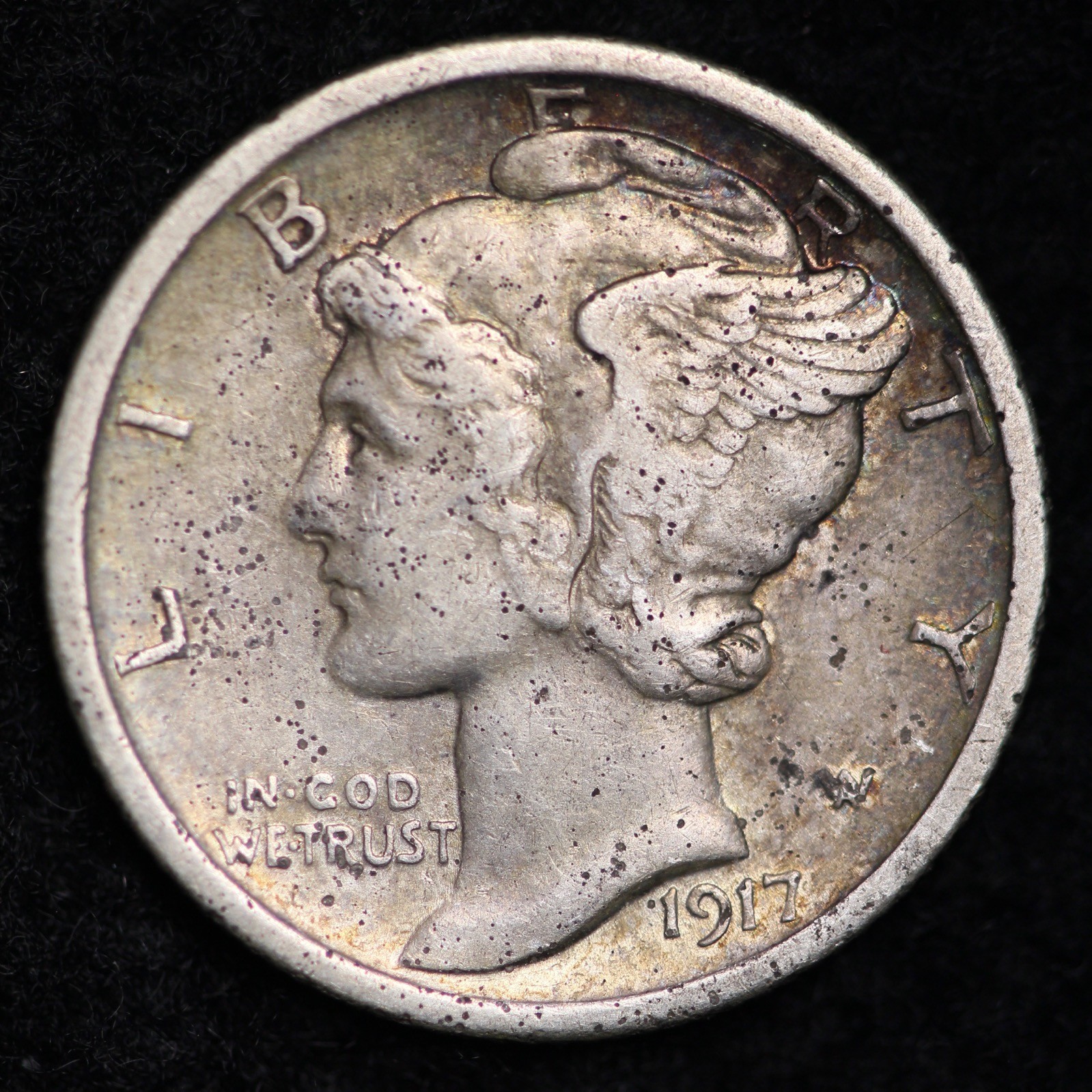 1917 Mercury Dime CHOICE AU FREE SHIPPING E340 KH