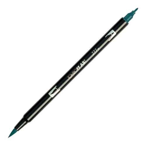 Tombow Dual End Brush & Fine Pen Dark Green 277 Arts Craft Writing Office School