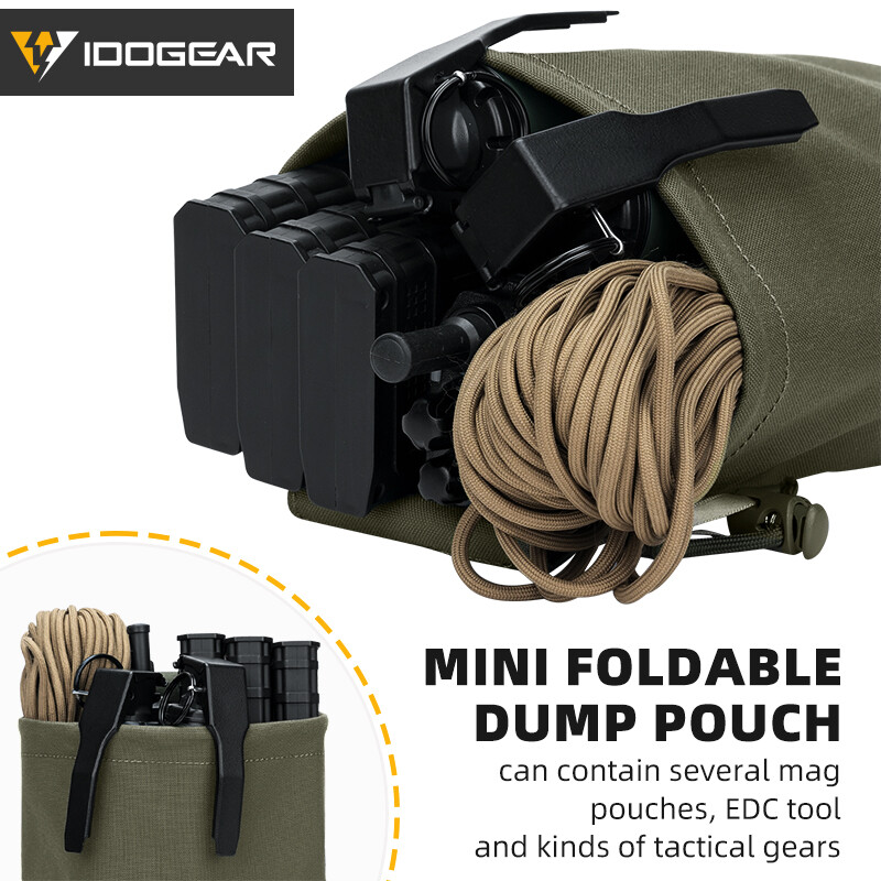 IDOGEAR Tactical Foldable Recycling Bag Dump Pouch MOLLE Drop Pouch Mini Hunting