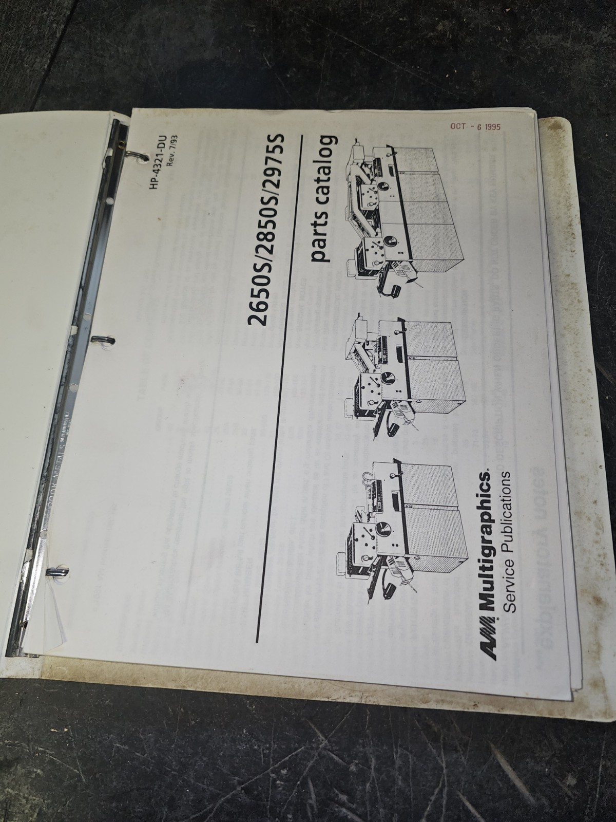 MULTIGRAPHICS OFFSET PRESS  PARTS CATALOG HP-4292-DU REV, October  1995