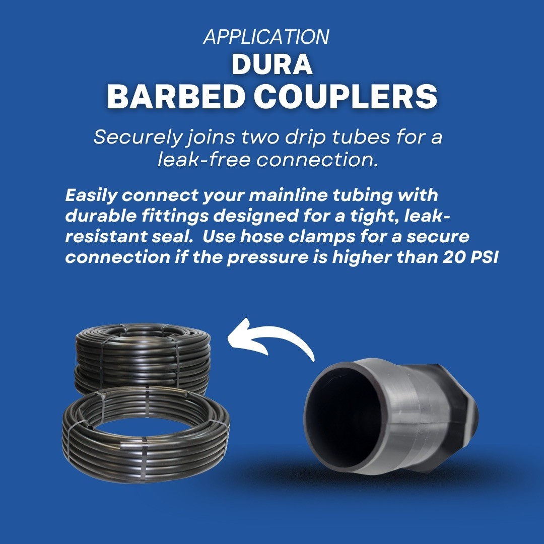 10 Pack Dura Lasco Plastics 3/4" Barbed Coupler