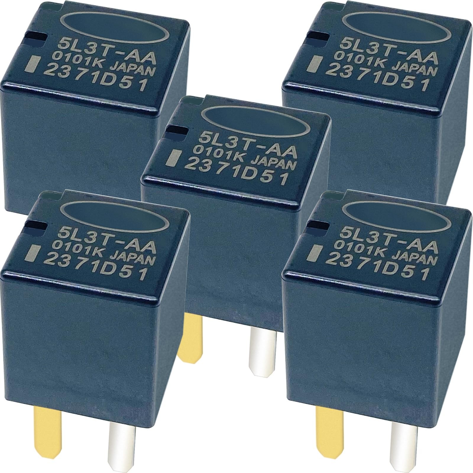 5-Pack 5L3T-AA 12VDC 20A 4-Pin SPST Automotive Relay - Compatible with Ford