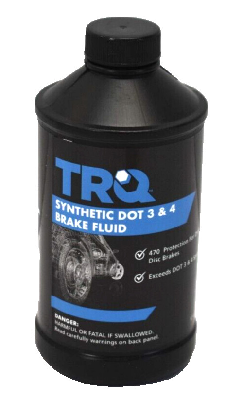 TRQ Synthetic Dot 3 & 4 Brake Fluid BFL01090 12oz Bottle For Automotive