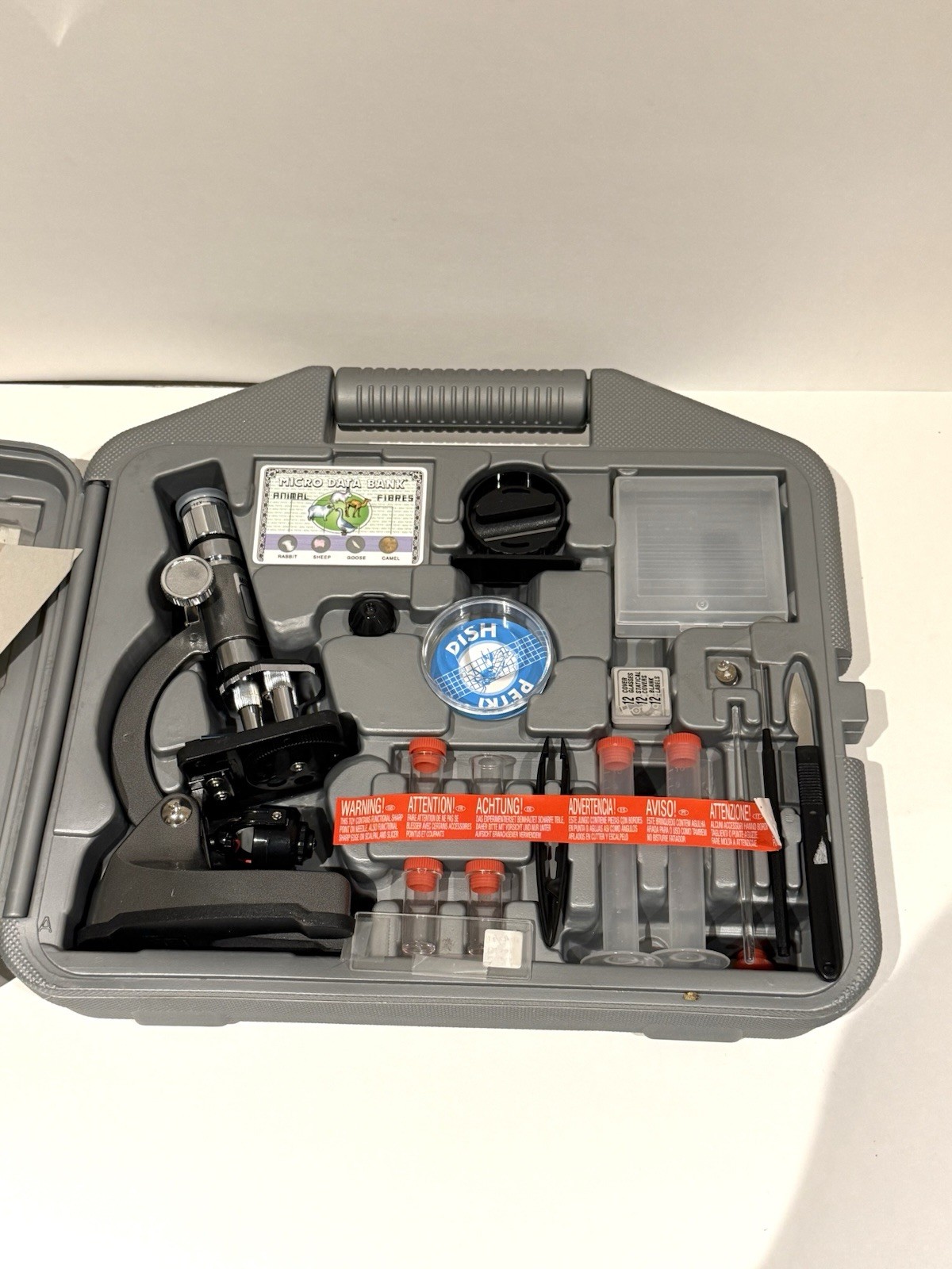 Educational Kids Microscope Science Kit with Carry Case NEW Open Box