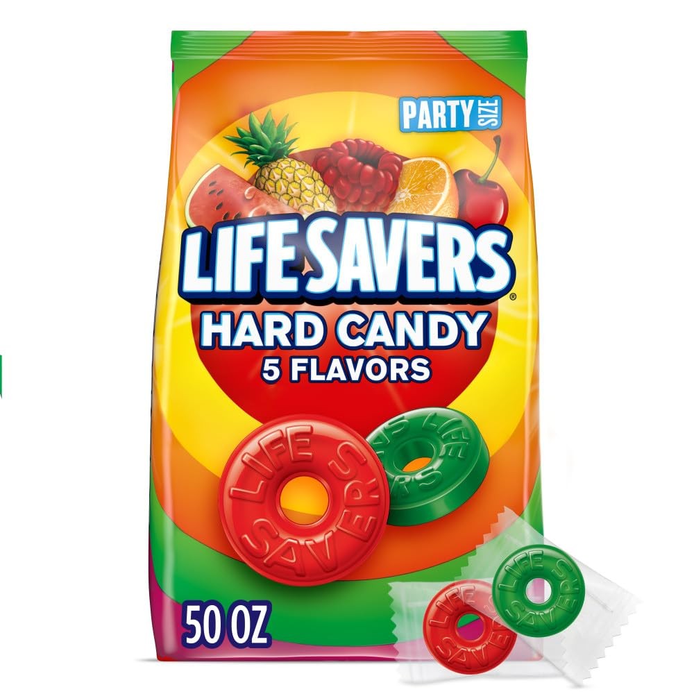 LIFE SAVERS 5 Flavors Hard Candy, Party Size, 50 50 Ounce (Pack of 1), Orange