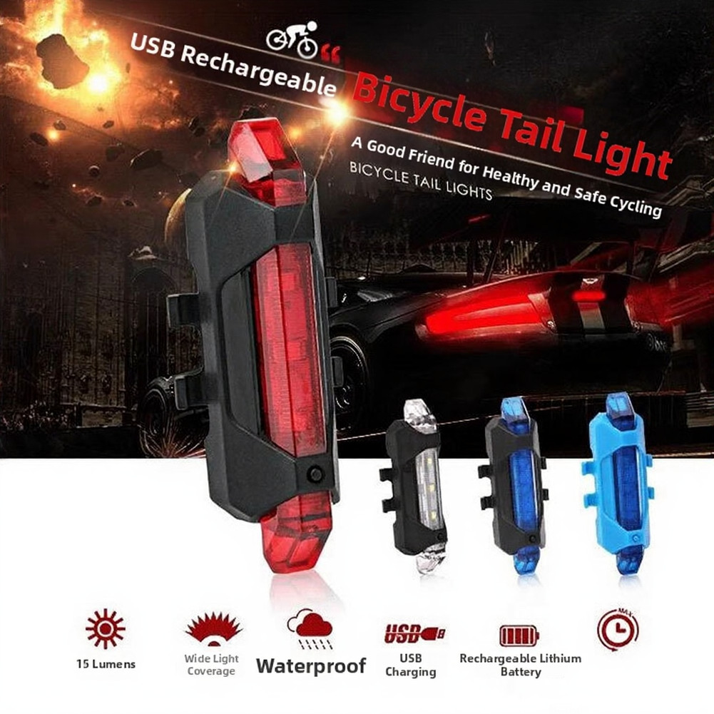 LED Bicycle Taillight Rechargeable Waterproof with Multiple Flashing Modes