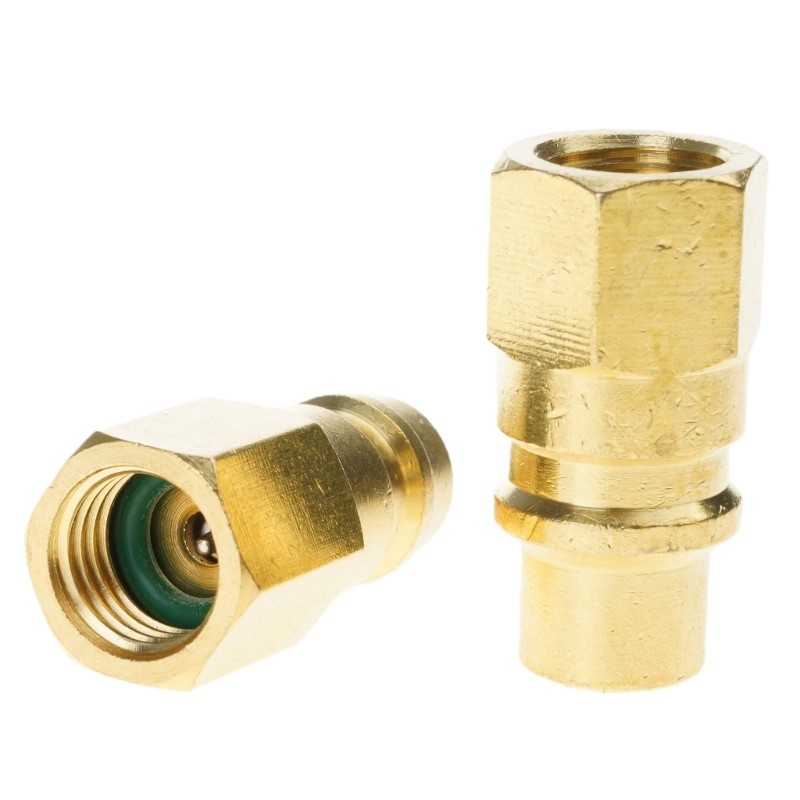2PCS Car Refrigeration Conversion Kit Metal Threaded Adapters Valves Components