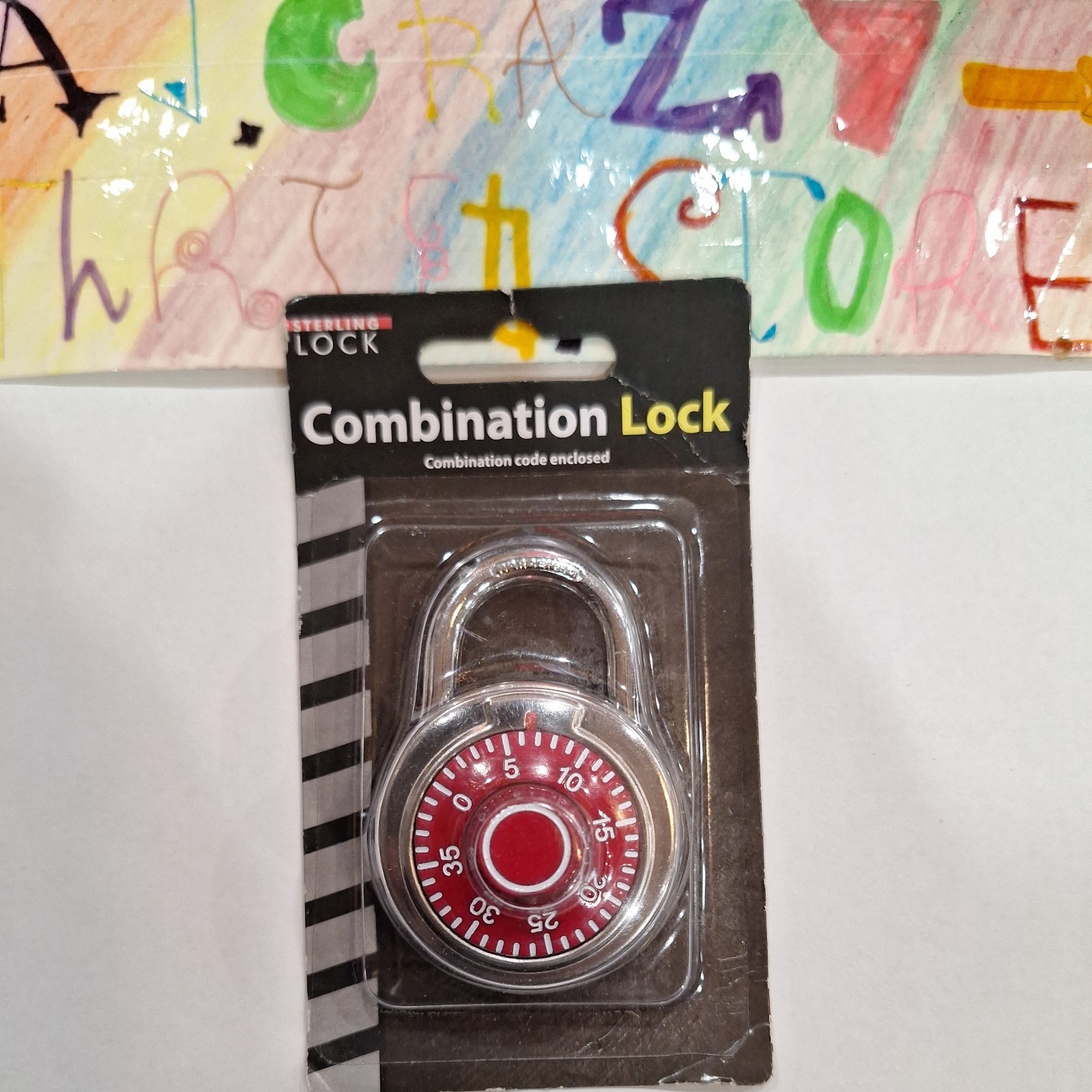Sterling Dial Combination Lock Red Preset Padlock Bike School Locker Accessories