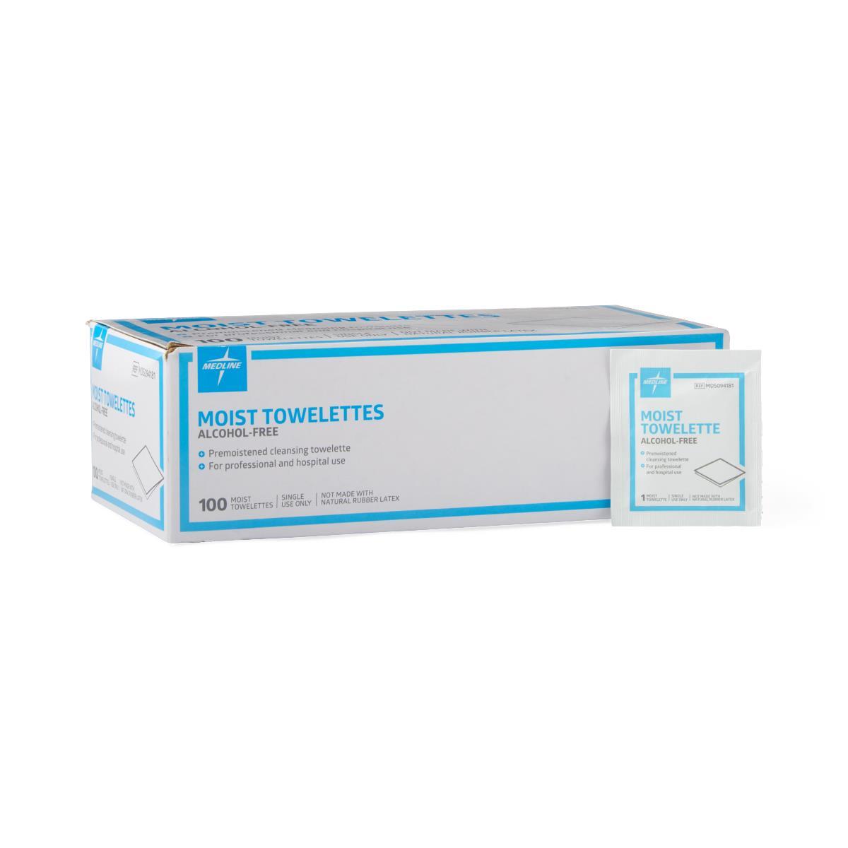Alcohol-Free Moist Towelettes, Box of 100