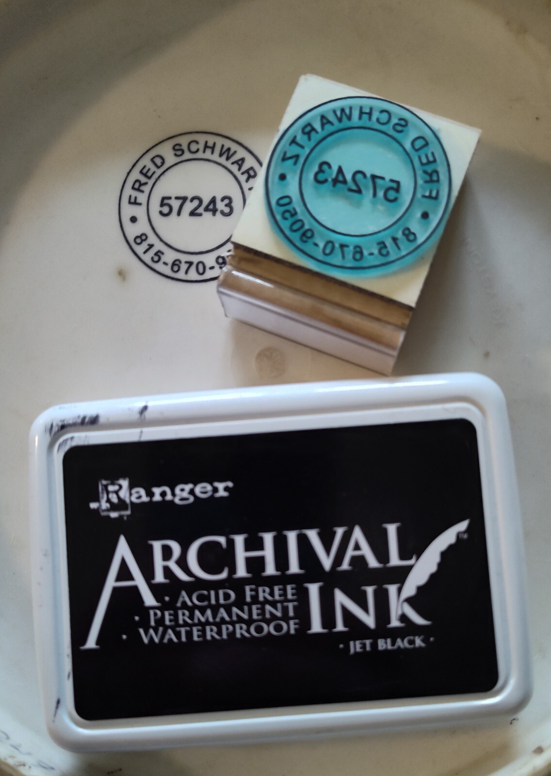 Disc Golf Stamp With Your Custom Name, PDGA Number & Phone- Comes With Ink Pad!