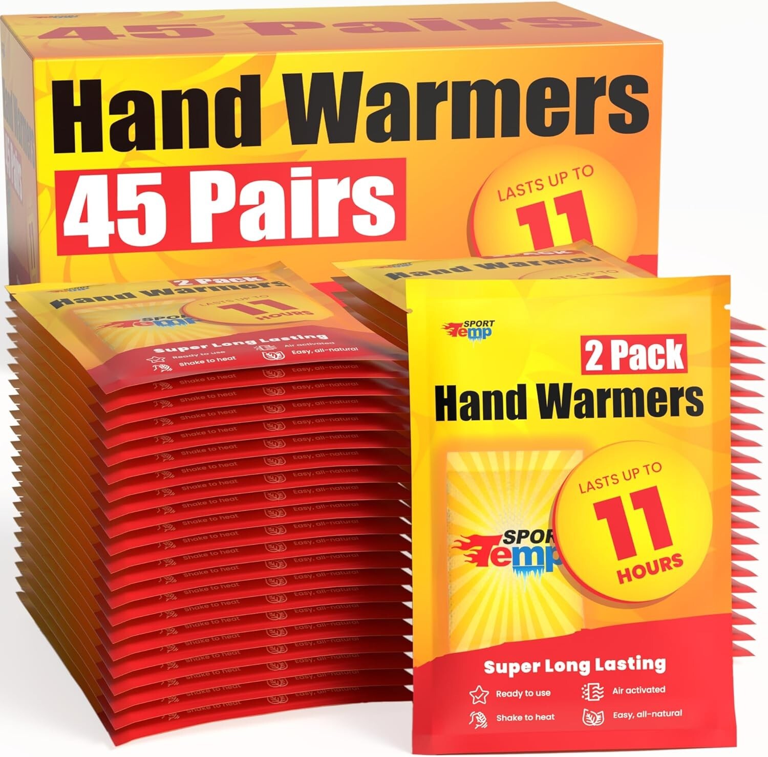 Travel-Friendly Hand Warmers - 11-Hour Air Activated Warmers for Outdoor Fun