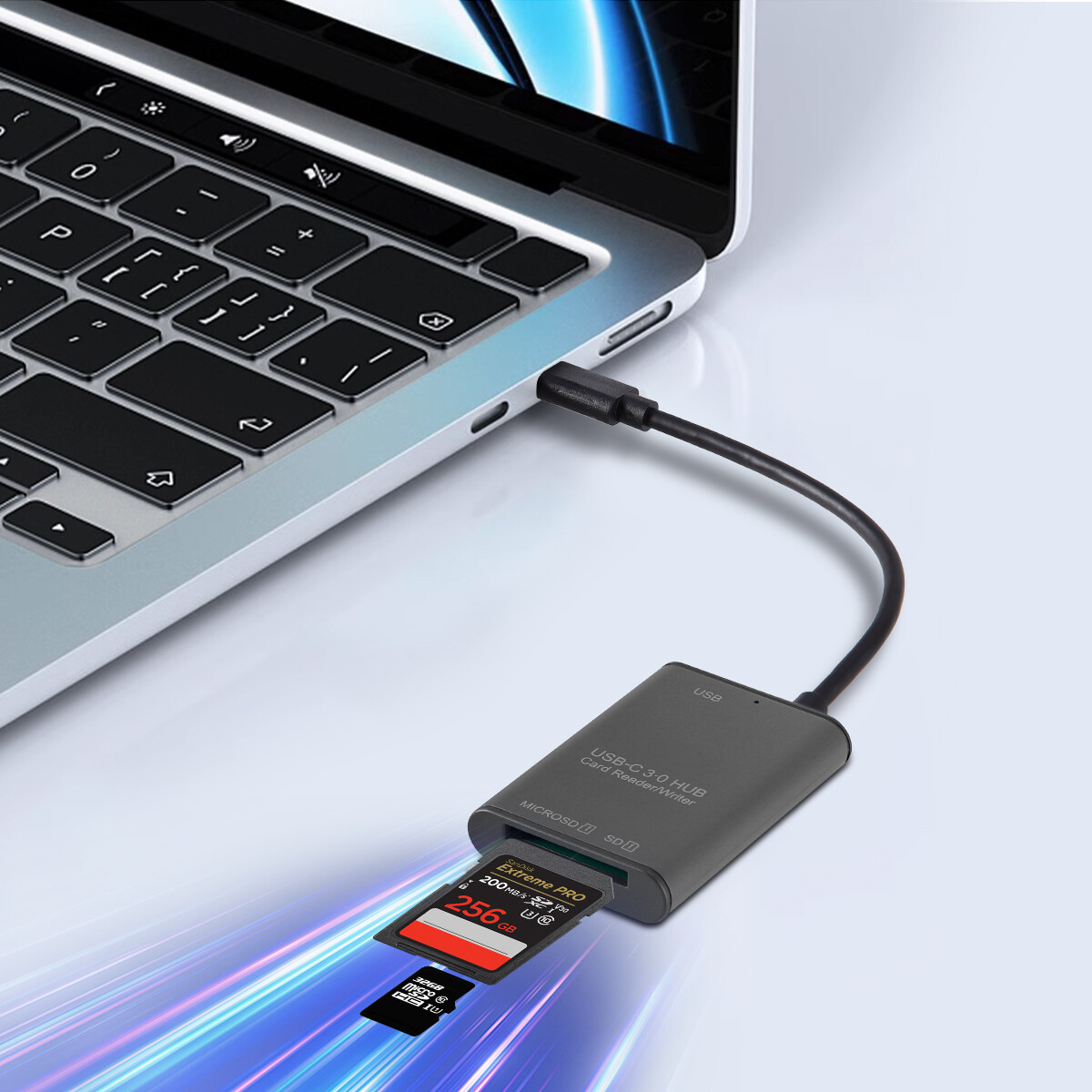3-in-1 Multi USB Memory Card Reader 480Mbps for SD SDHC Micro SD MMC RS-MMC