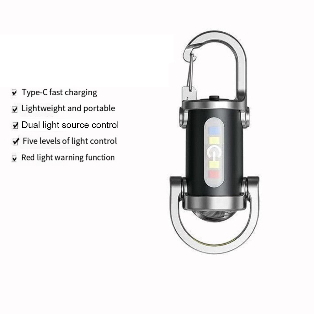 For Outdoor Mini Keychain Flashlight With USB Power Bank Functionality