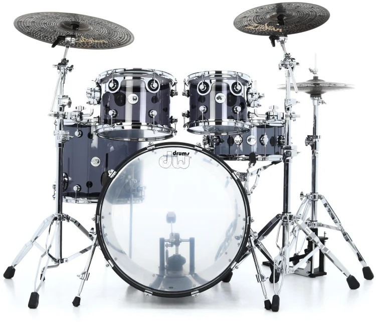 DW Design Series Acrylic 4-piece Shell Pack - Smoke Glass, Sweetwater Exclusive