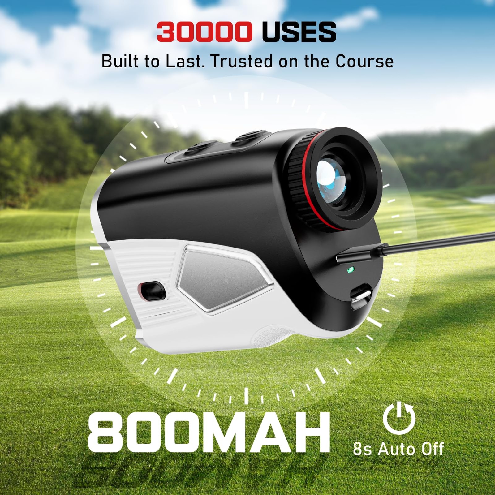 Upgraded 0.5 Second Easily Lock on a Pin Golf Rangefinder with Slope 2X HD