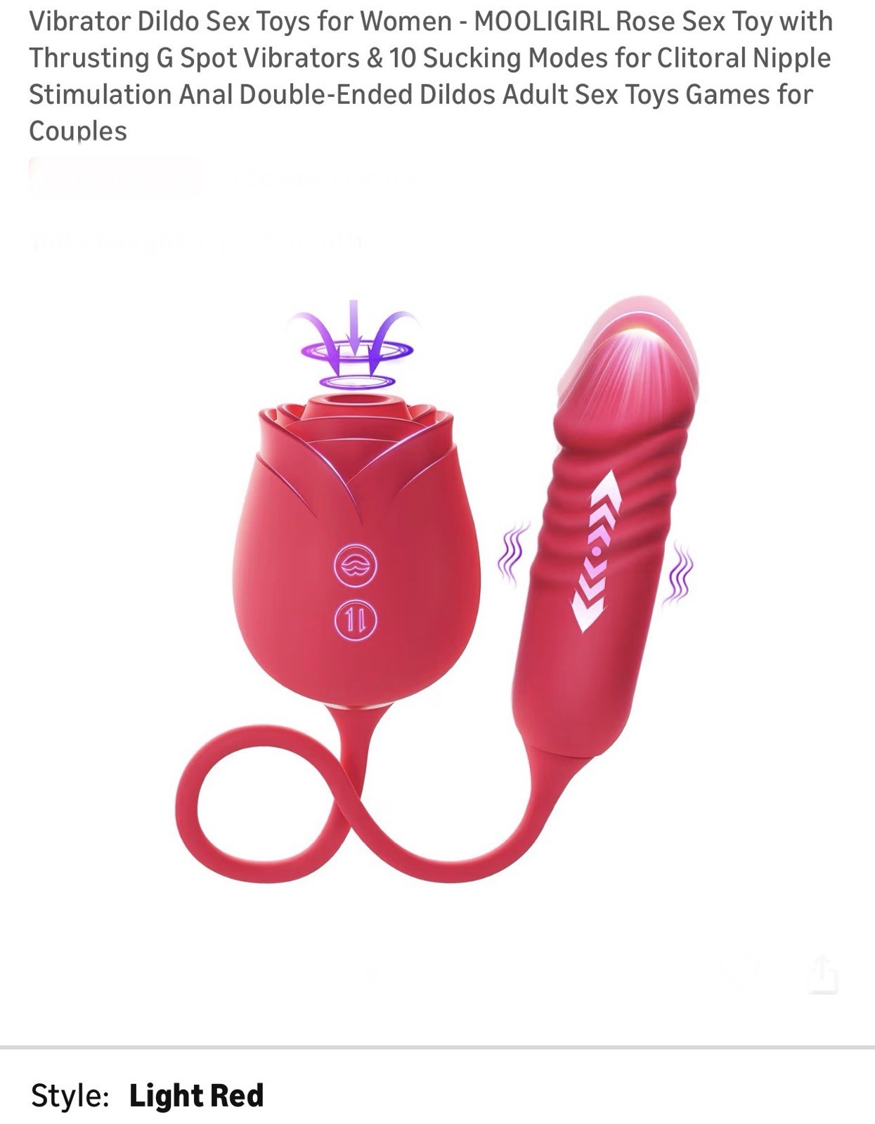 Vibrator Dildo Sex Toys for Women - MOOLIGIRL Rose Sex Toy with Thrusting G Spot