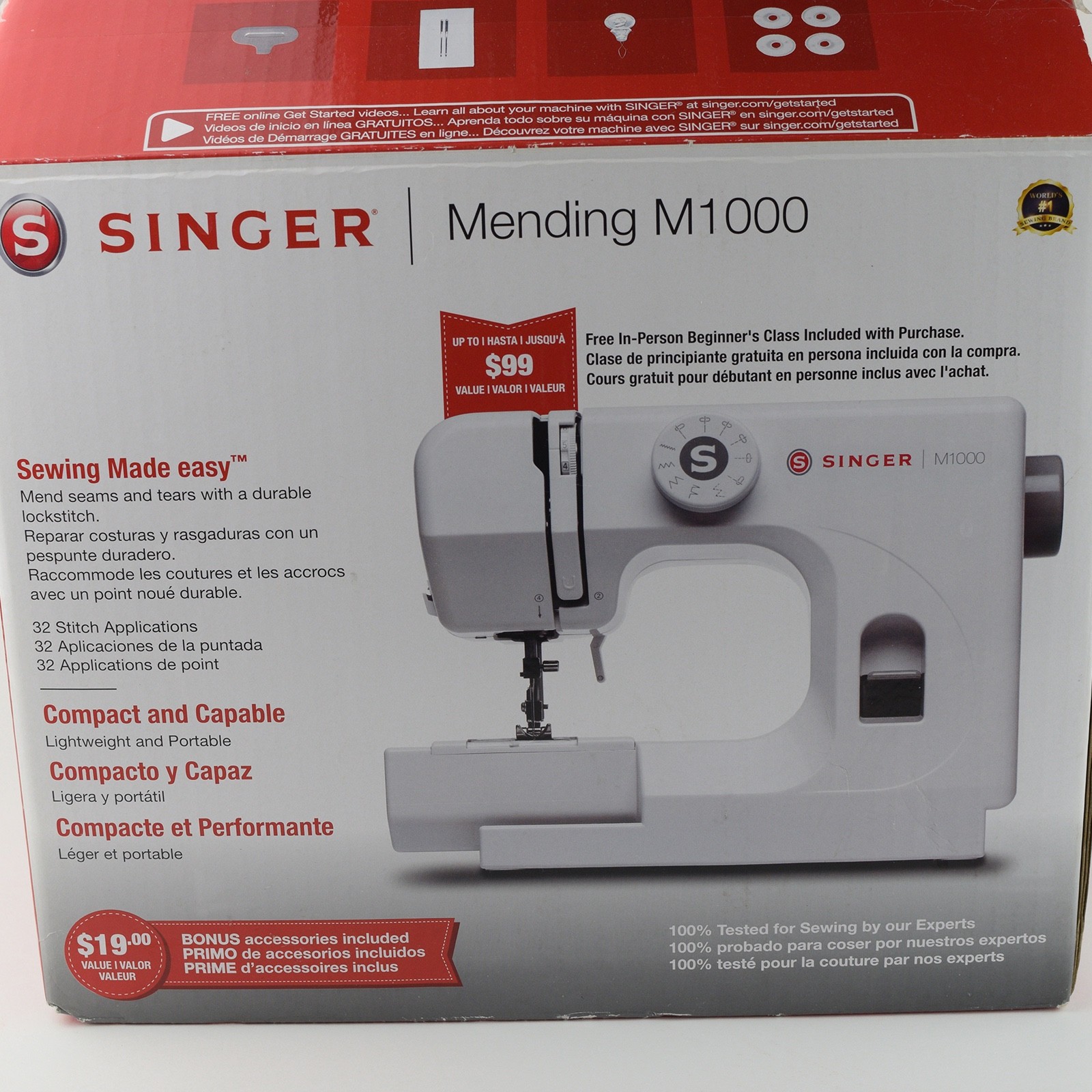 SINGER M1000 Mending Sewing Machine, original box