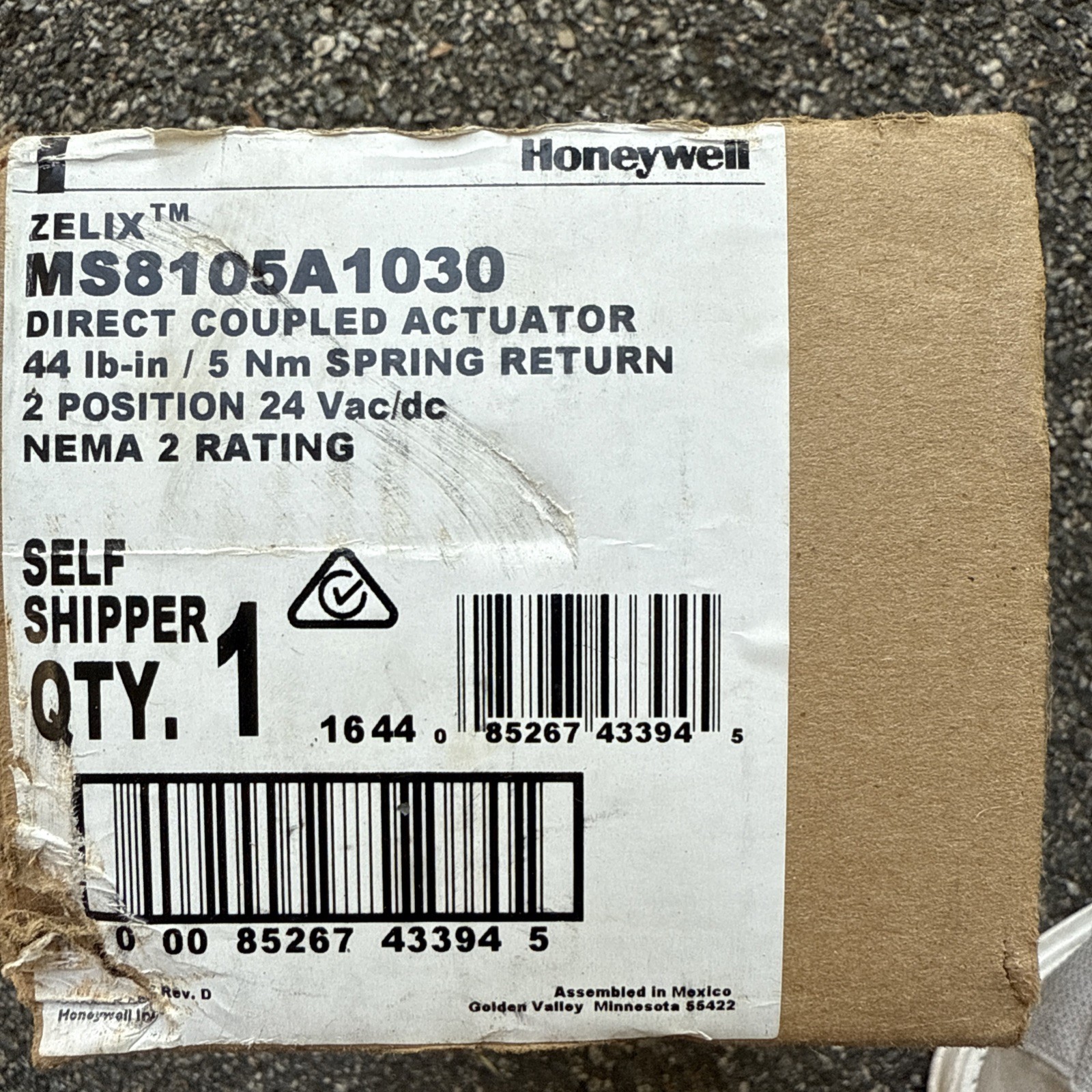 Honeywell MS8105A1030 24V 2-Position Direct Coupled Actuator