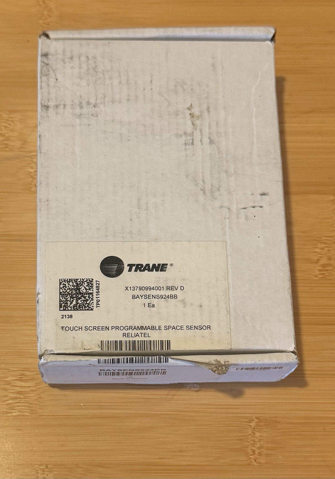 Trane BAYSENS924BB Touch Screen Programmable Zone Sensor X13790994001 White