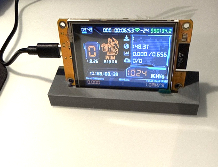 1 Slot STAND | NerdMiner V2 | CYD ESP32-2432S028R 2.8" | Bitcoin Display Holder