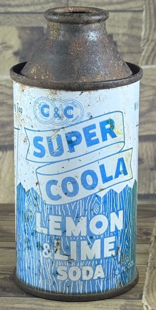 C & C Super Coola Lemon & Lime 6 Oz EMPTY Cone Top Soda Can