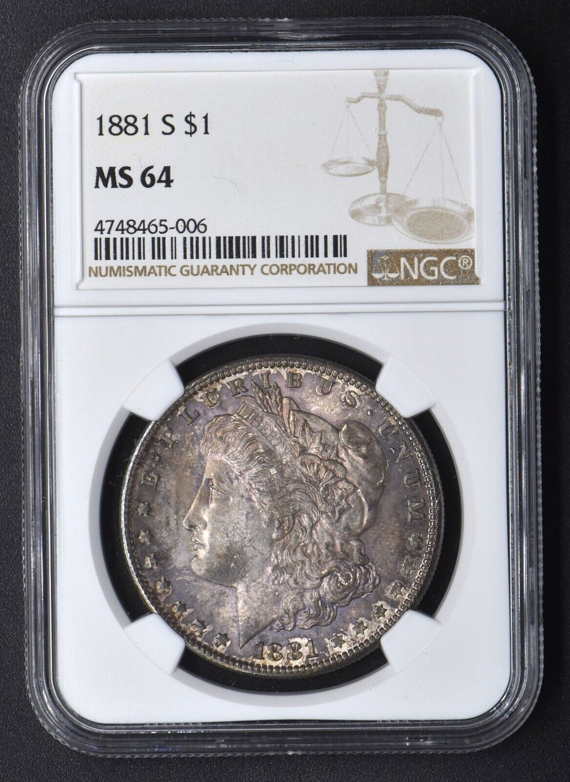 1881-S Morgan Silver Dollar MS64 NGC San Francisco $1 - COINGIANTS -