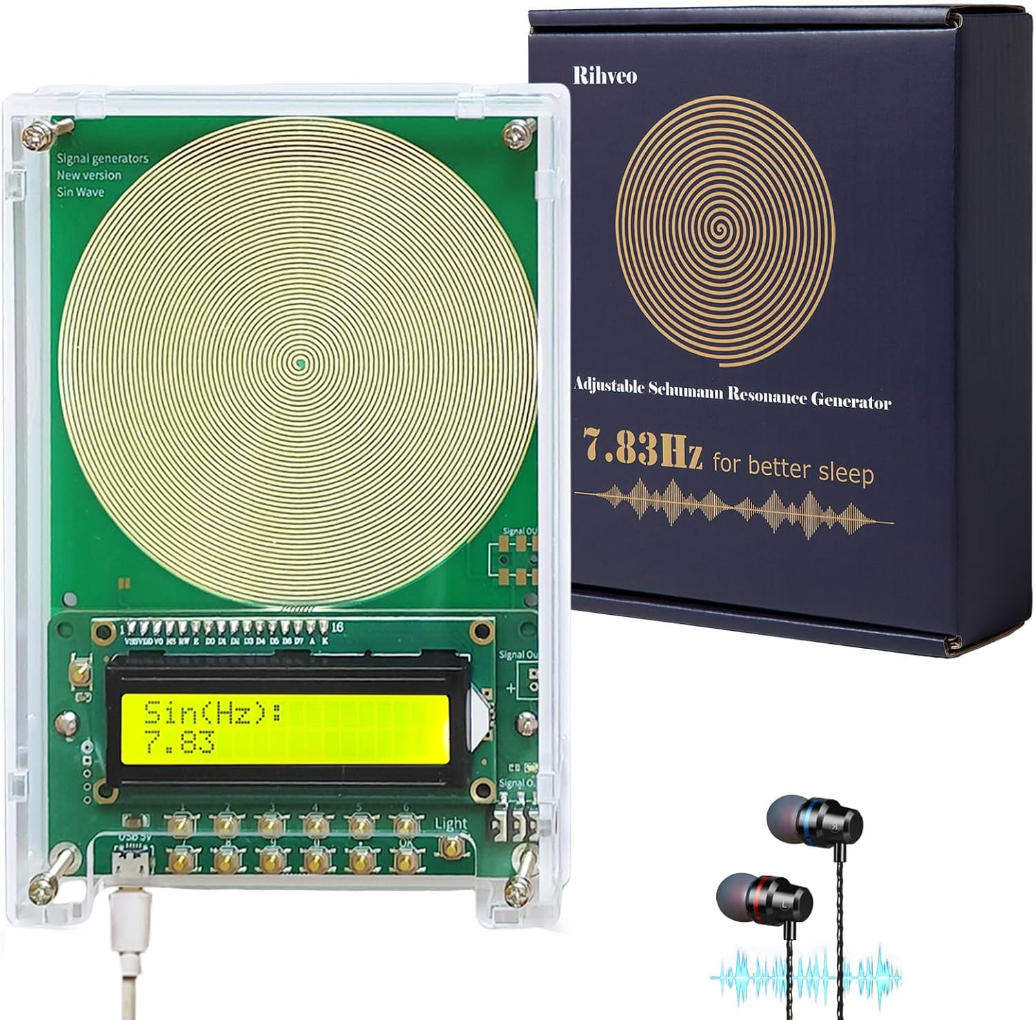 7.83Hz Schumann Resonance Generator, Adjustable Sine Wave Frequency Generator fo