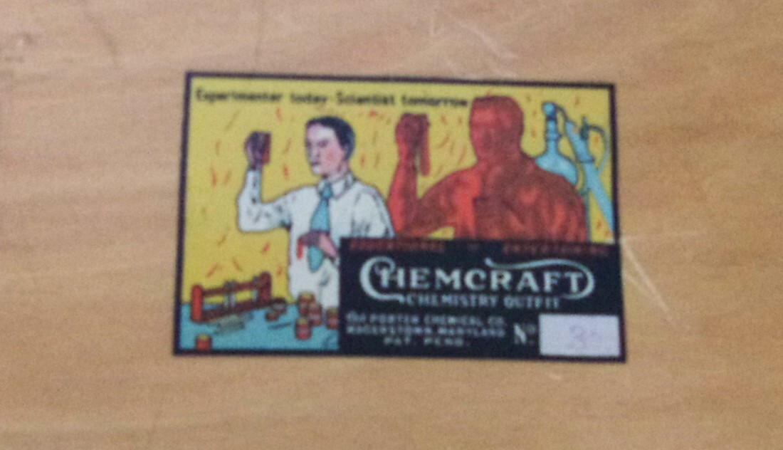 PORTER CHEMCRAFT Chemistry Chemical Outfit #3 1/2 in Wood Box w/Manual