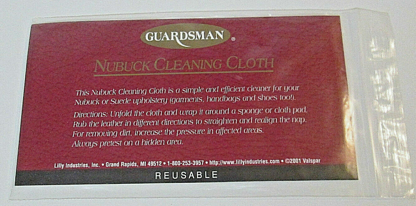 Guardsman Nubuck Leather Suede Cleaning Cloth Reusable for Shoes Handbags NEW