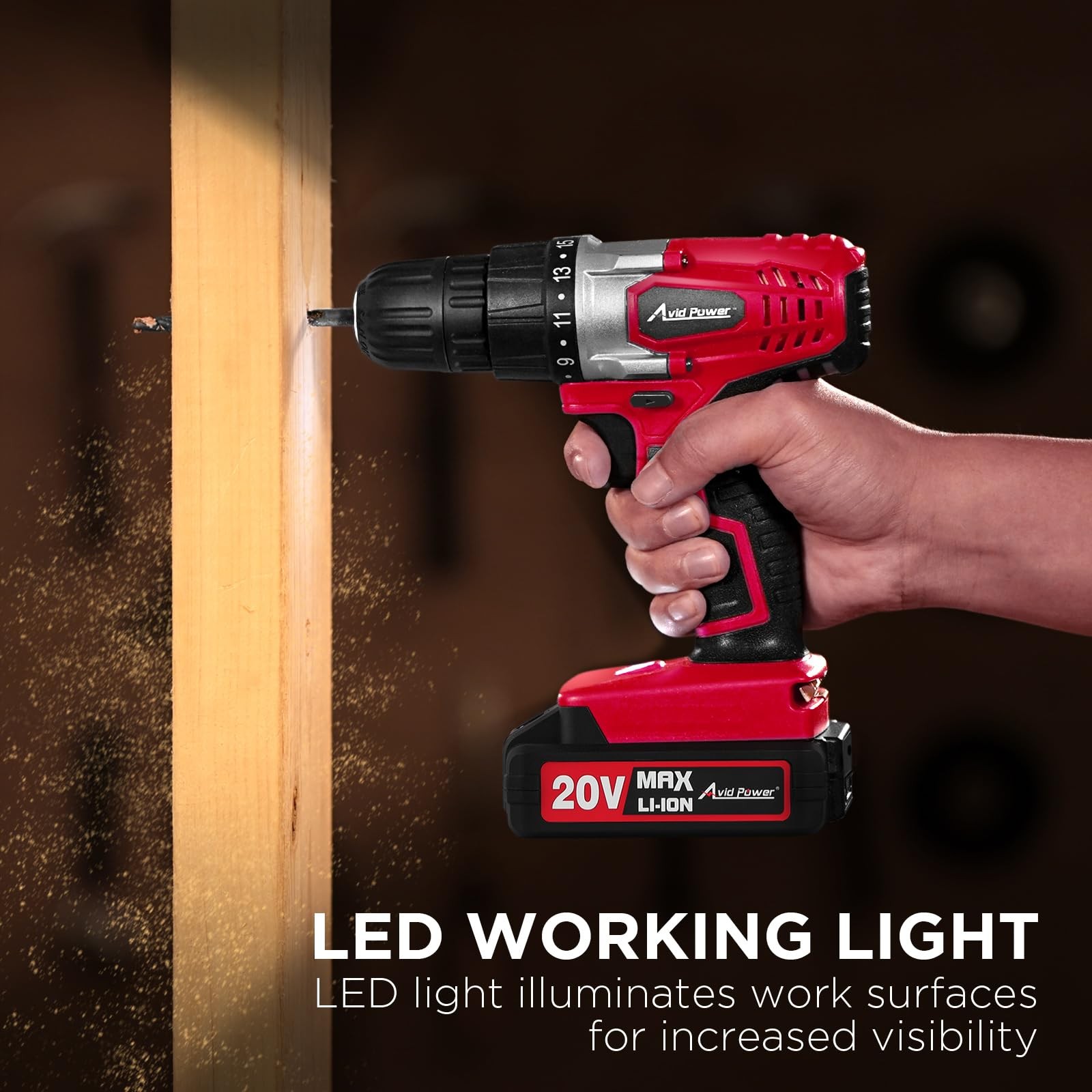 20V Cordless Drill Set for Home DIY & Beginner Projects - Lightweight Power D...
