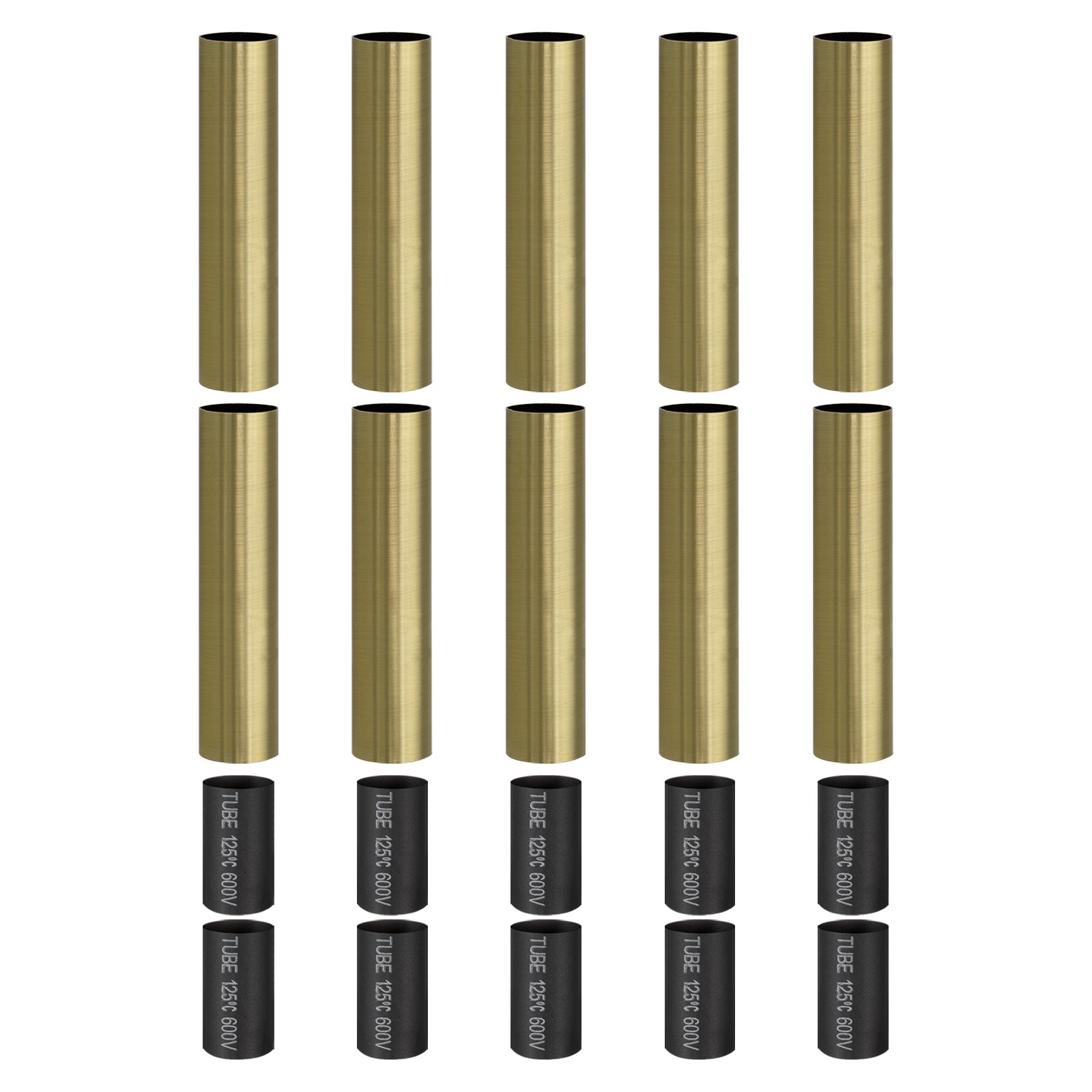 10Pcs 4" Tall E12 Candle Covers Sleeves with Insulation Tube Bronze