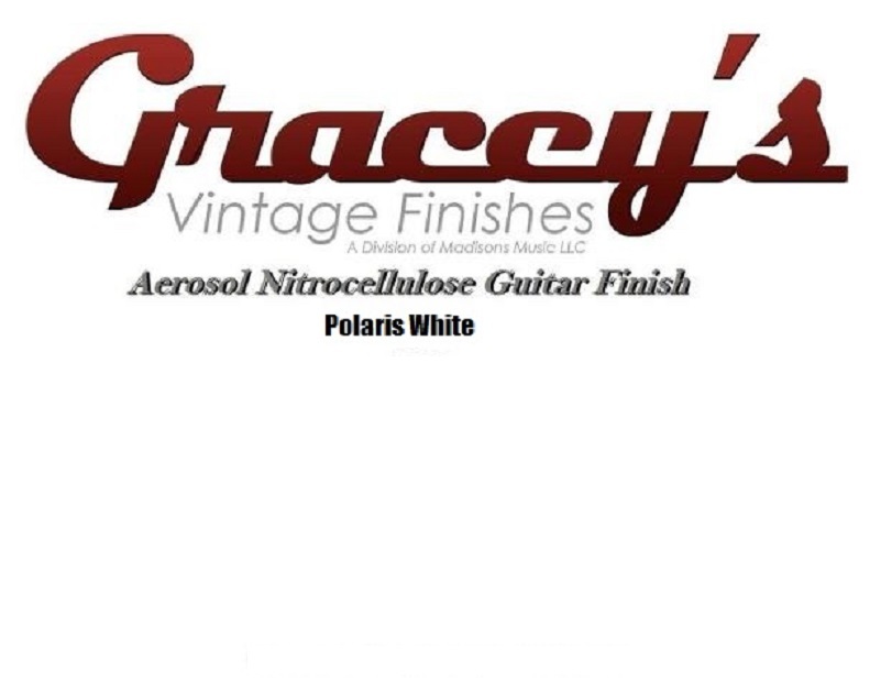 -Polaris White- Gracey's Vintage Finishes Nitrocellulose Guitar Lacquer.