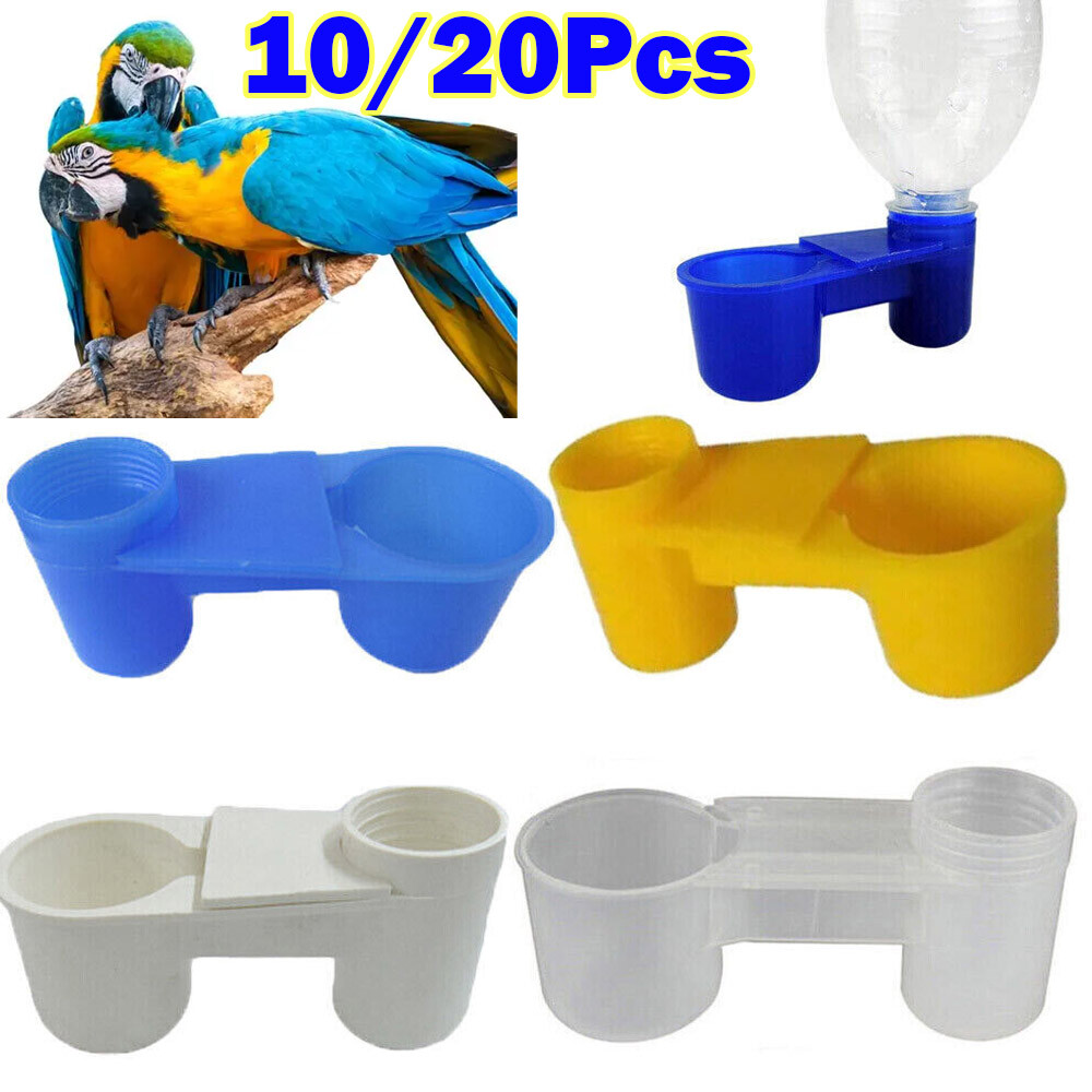 10/20xPet Bird Feeder Drinker Cup Water Bottle Chicken Poultry Dove Pigeon Quail