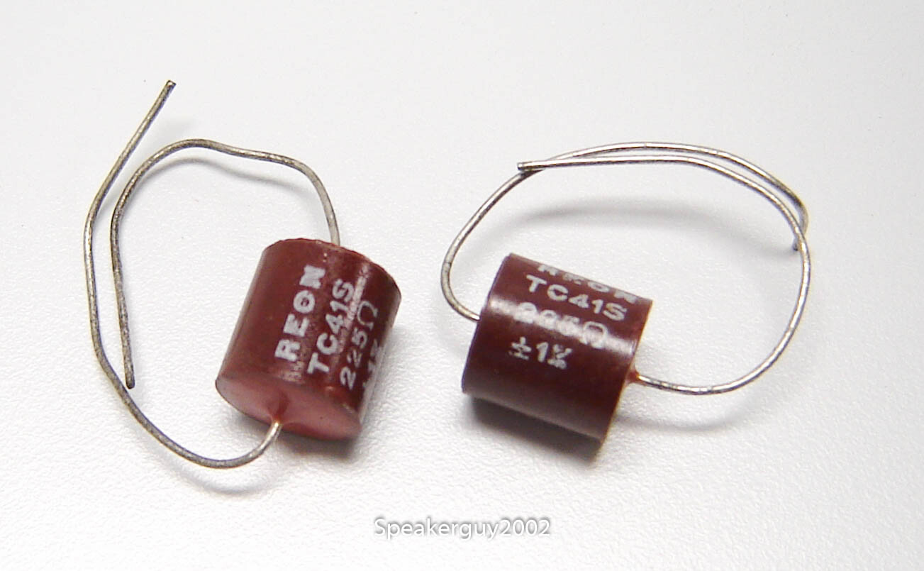 2 NOS REON Non-Inductive Wire-Wound Resistors / 225 Ohm 1% -- RM2
