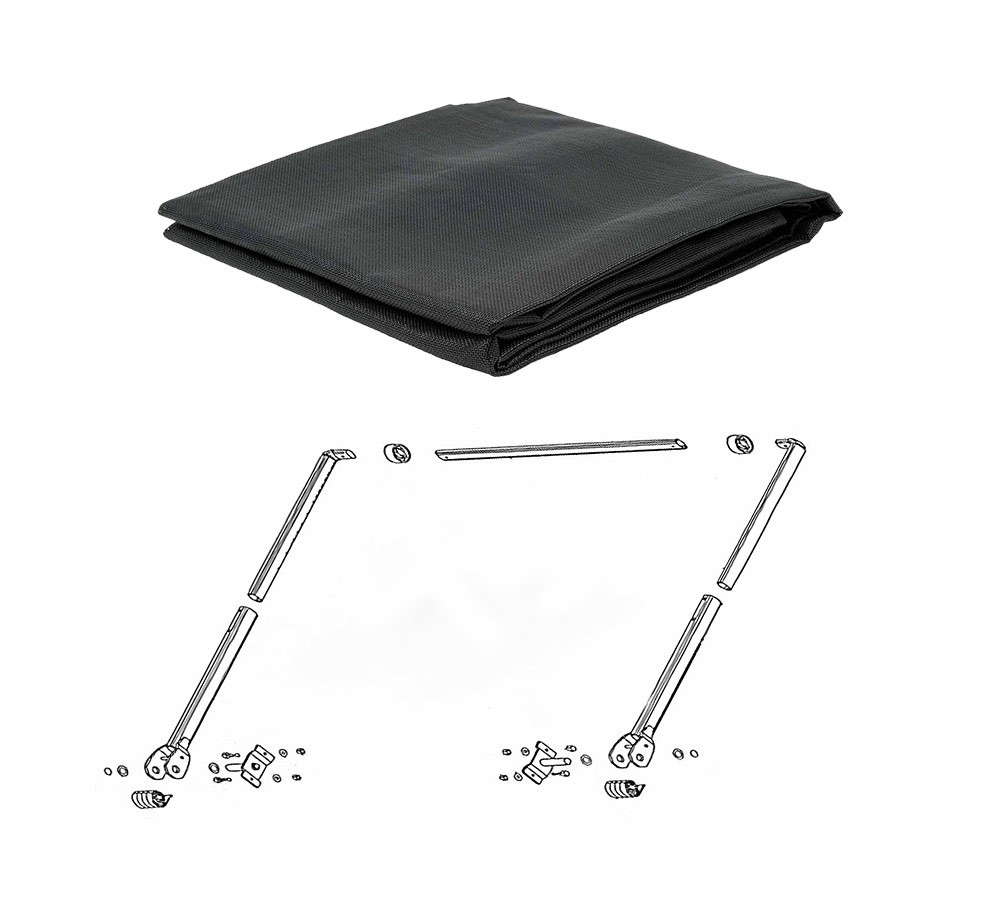 Tarp Arm Kit w/7'x14' Mesh Tarp for 4Spring Electric Dump Truck Flip Tarp System