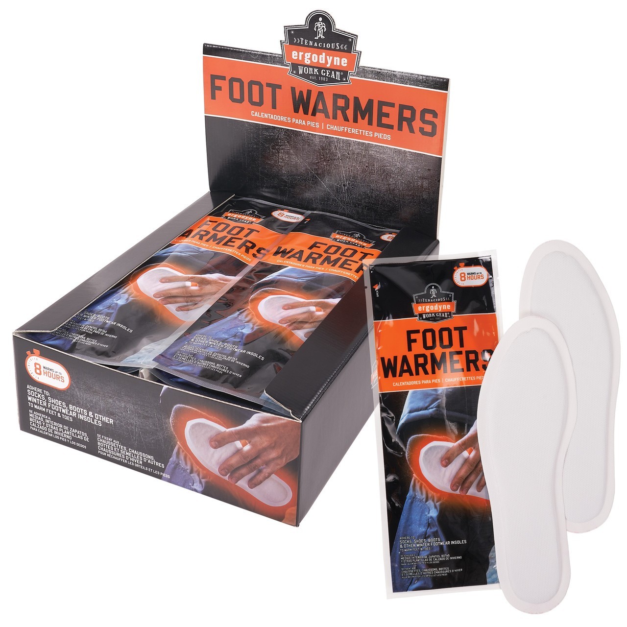 Case 20 x Ergodyne N-Ferno 6995 Insole Foot Warmers Adhesive Back Air Activated