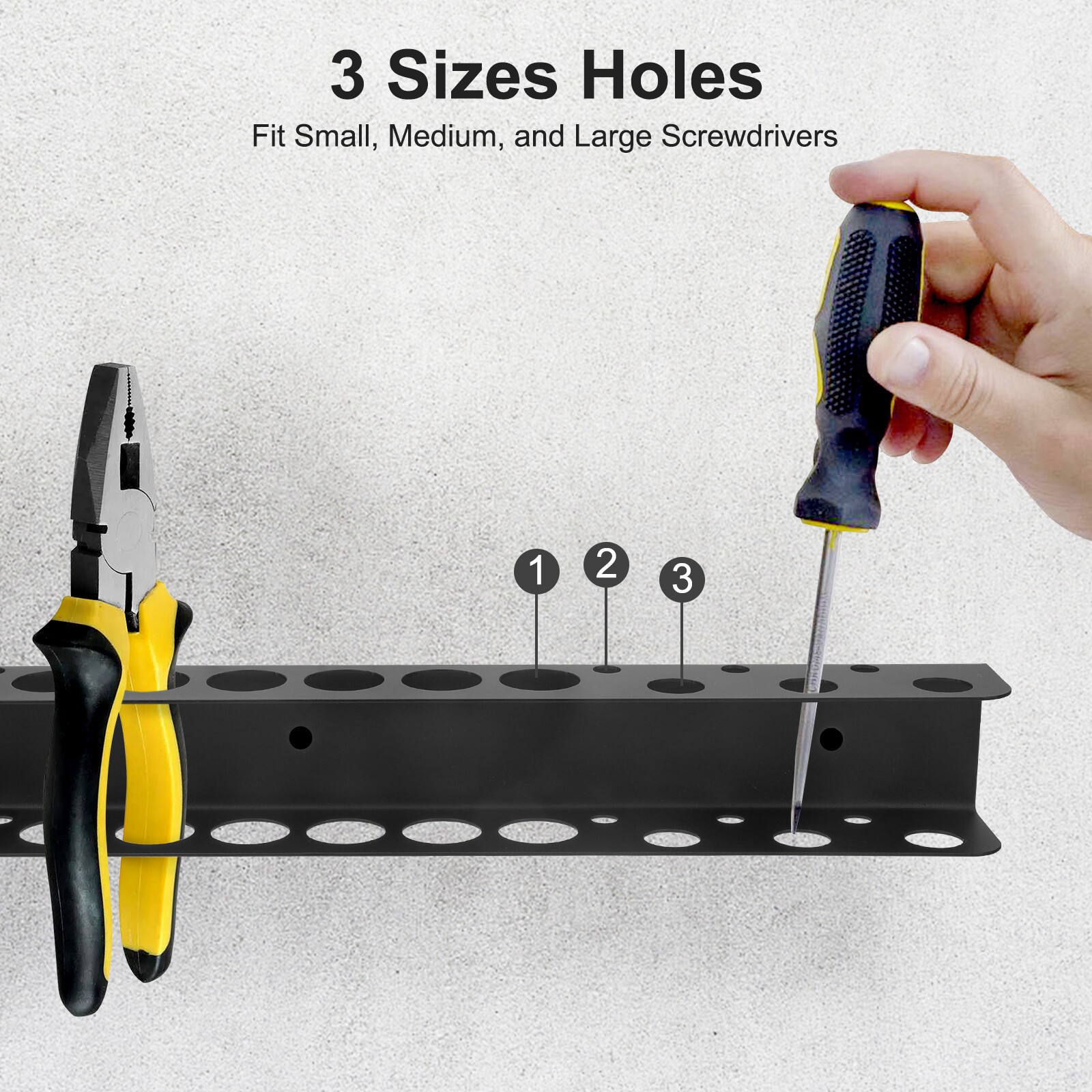 2xGarage Wall Mount Tool Storage Rack Screwdriver Organizer Hanging Holder Shelf