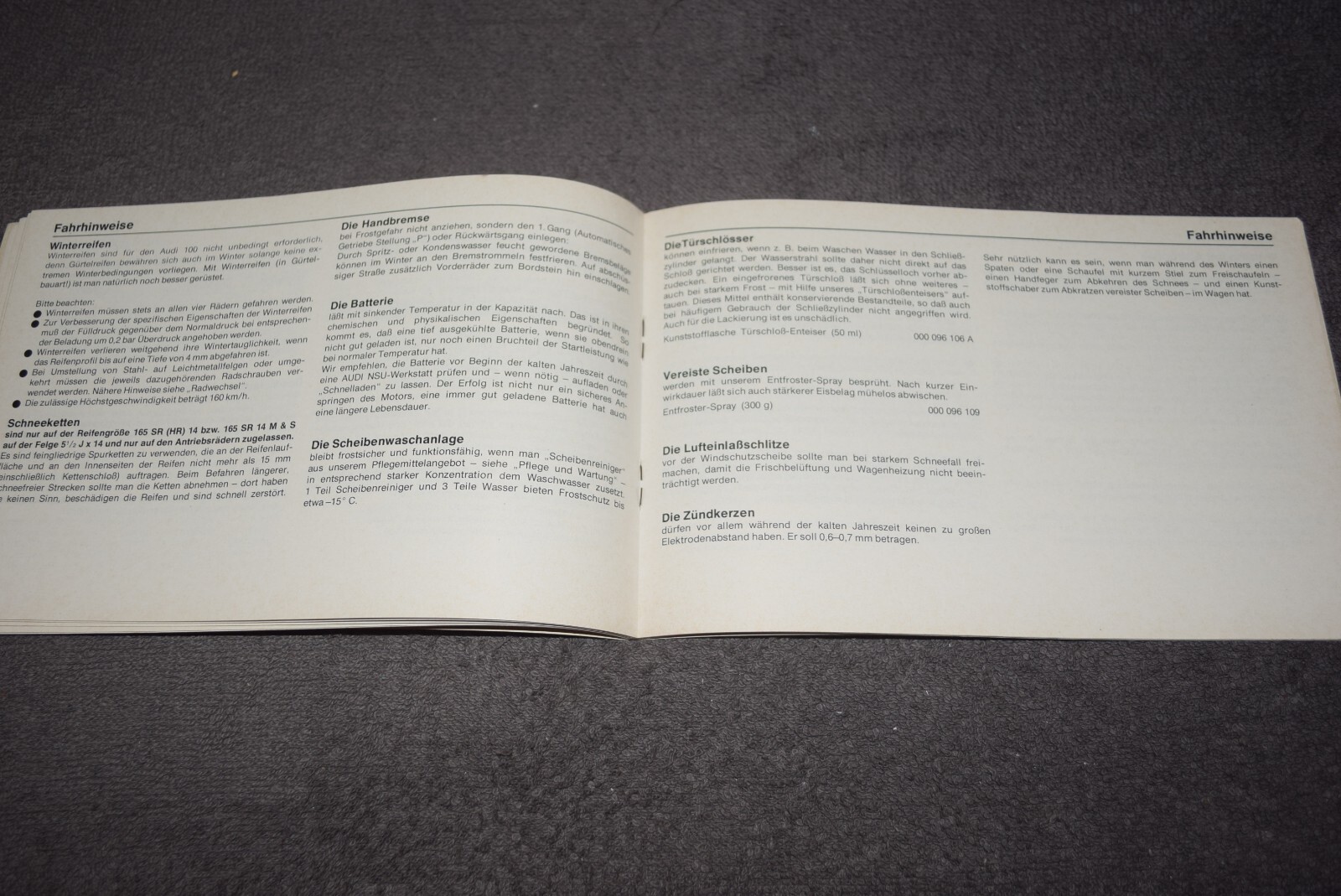 Operating Instructions Manual Audi 100 C2 08/1976 Mint/Unused