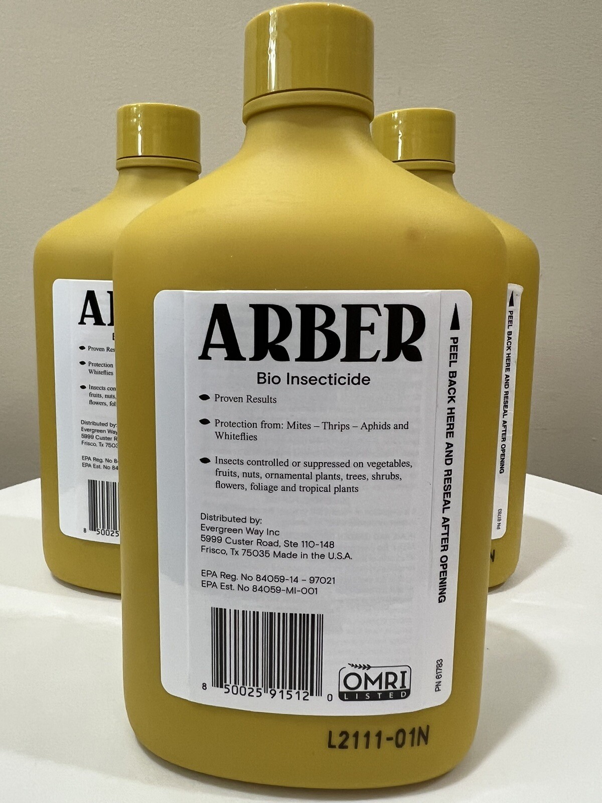 Lot Of 3 ARBER Bio Insecticide Organic Plant Insect/Mite Control Concentrate 8fl