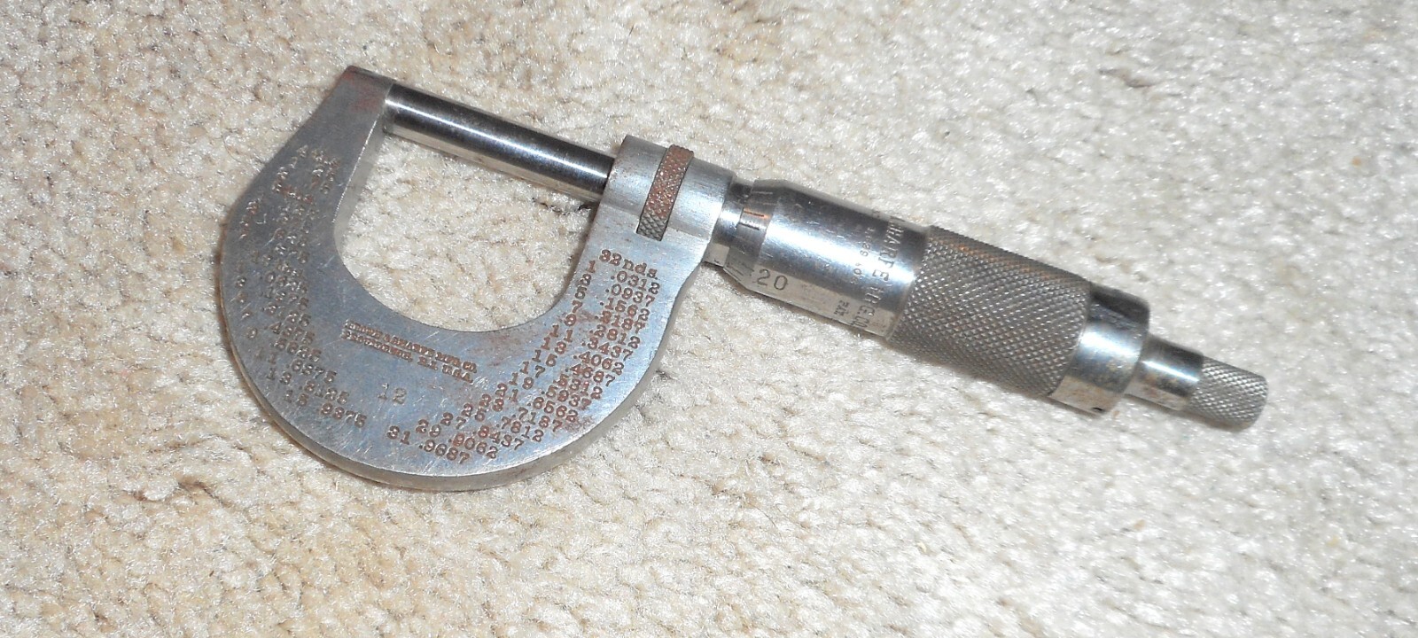 Antique Browne & Sharpe 12 Micrometer Caliper Tool w/ Case As Is