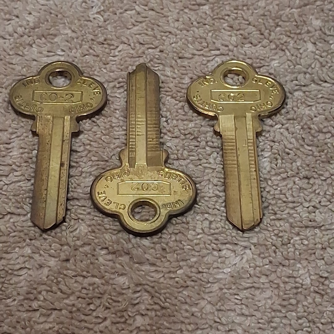 Vintage Curtis CO2 Key Blanks Cleveland Ohio Lot Of 3 USA NOS Locksmith