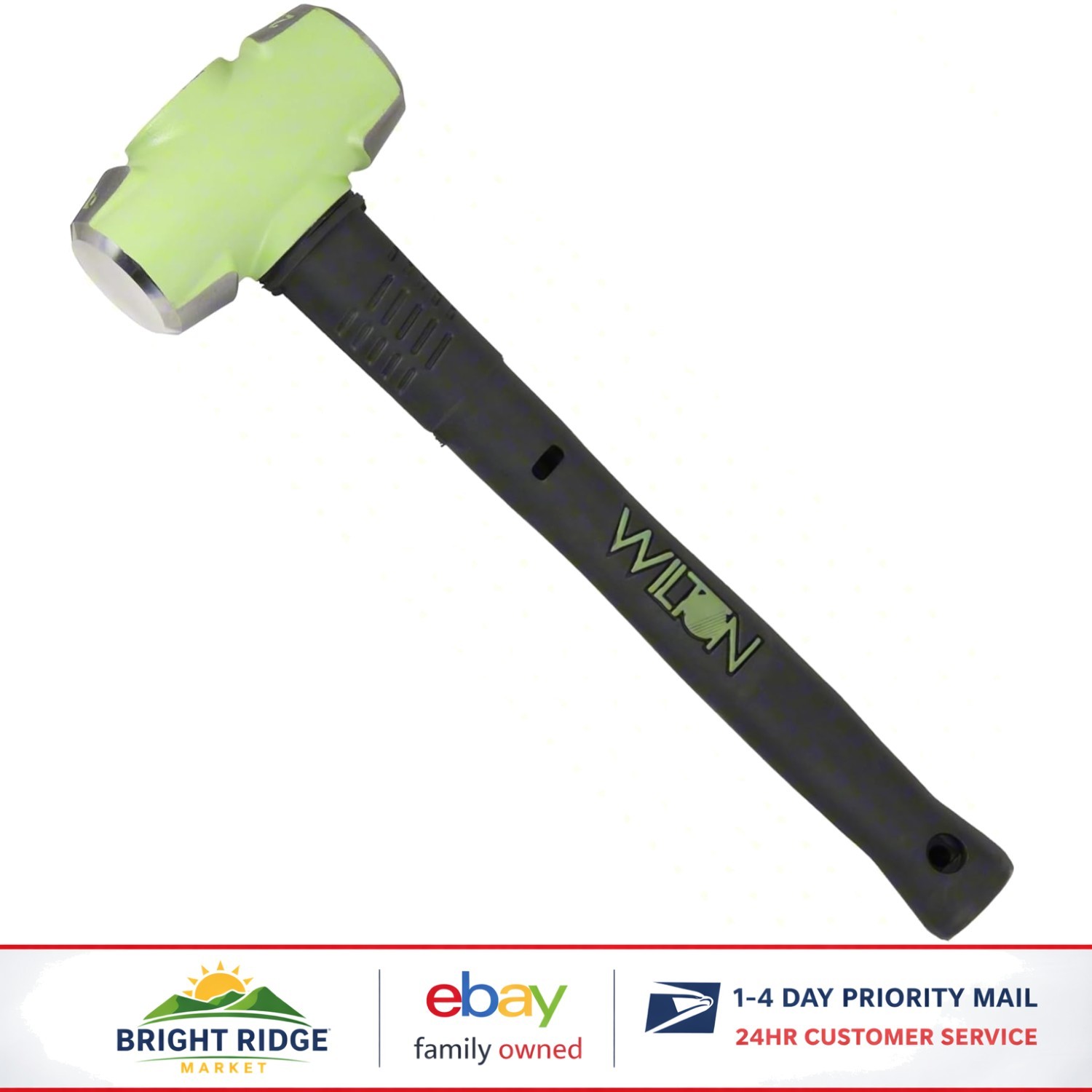 24-Inch Sledge Hammer with 8 Pound Alloy Steel Head and Ergonomic Handle