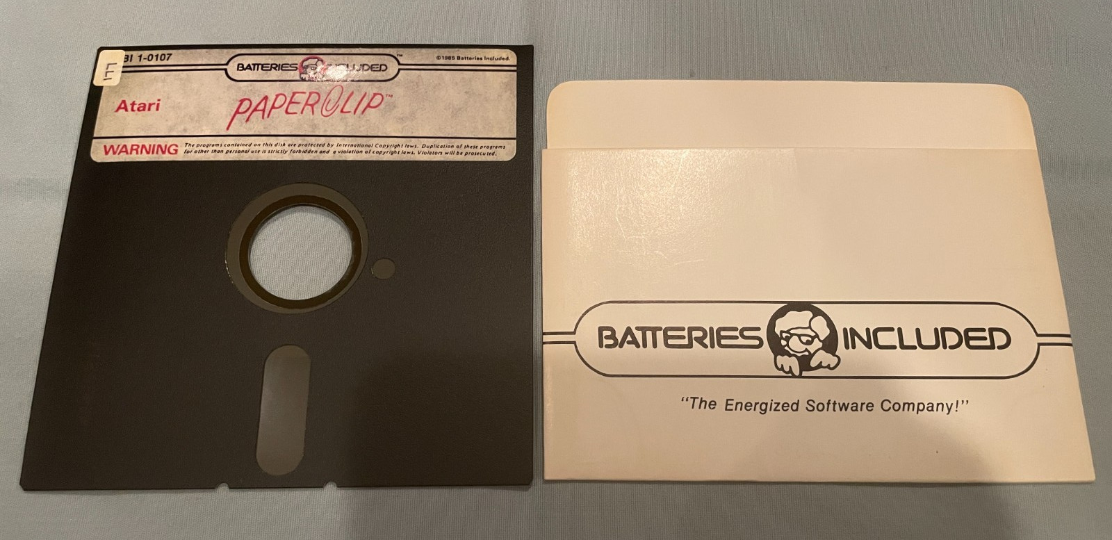PAPERCLIP - Atari 800/130XE Computer Word Processing Software 5.25" Disk TESTED!